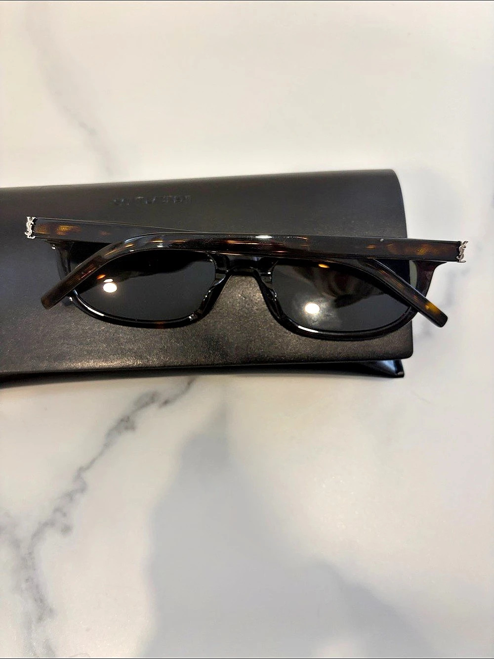 Saint Laurent SL M160 Tortoiseshell Sunglasses in Brown & Black - Picture 3 of 5